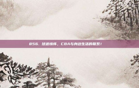 856. 球迷情怀，CBA与身边生活的联系！🌈